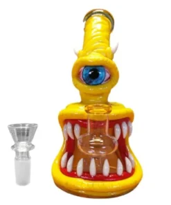 Monster Glass-Clay Bong 16cm Yellow